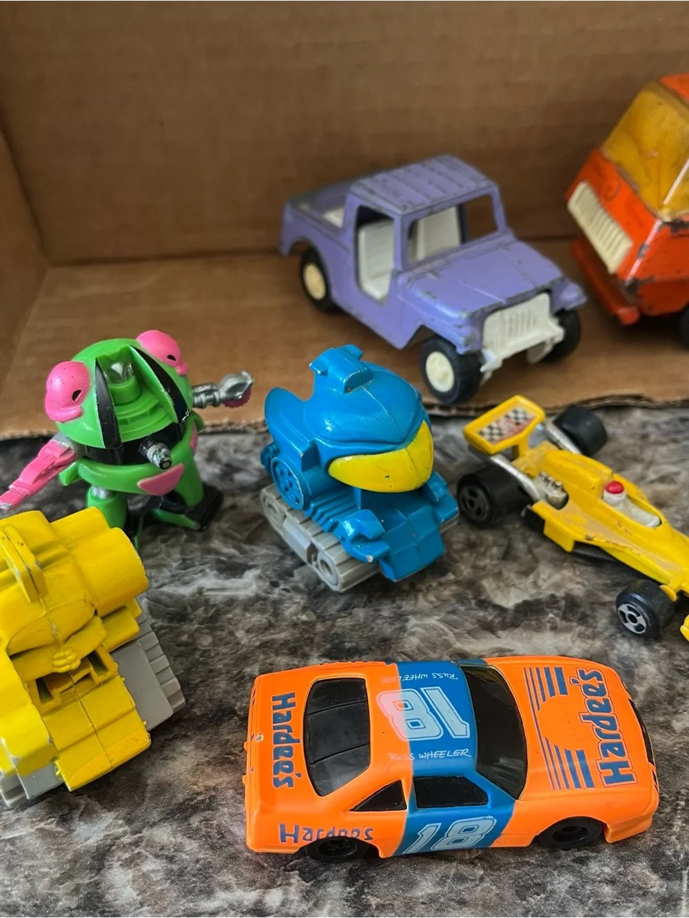 Set of 14 Misc Toy Trucks, Cars, Etc.